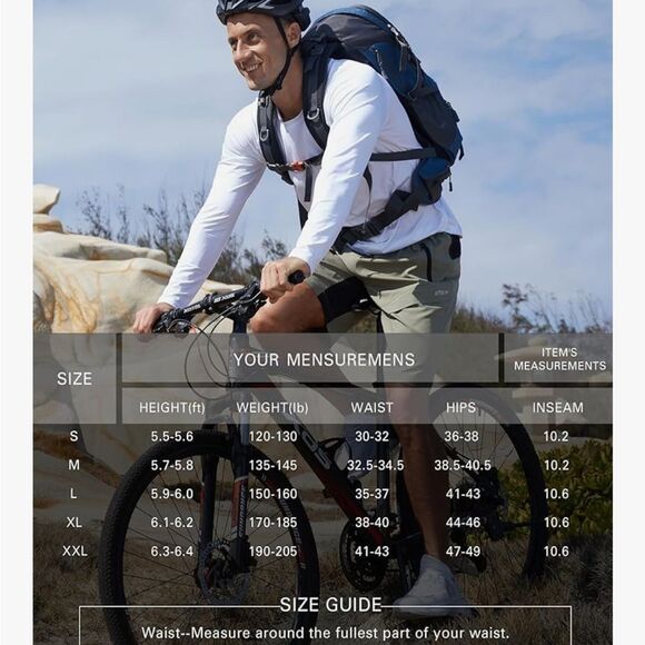 SZ XL Men's Mountain Bike Shorts 3D Padded Bicycle Cycling Shorts Quick Dry - Picture 6 of 7